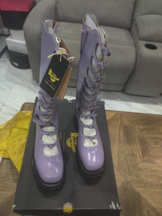 Dr. Martens Shoes - Dr. Martens Kiki  for Marc Jacobs Purple Leather Boots size 9 UK New